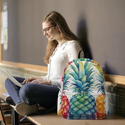 Travel Backpack for Women Men Carry On Backpack Coffee Collection Laptop Bag Lightweight Casual Daypack - color: Colorful Pineapples
