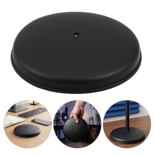 Heavy Duty round Mic Stand Base 7.1 Inch Metal Desktop Microphone Holder with Finely Sprayed Surface, Supports Straight and Boom Arms, Prevents Microphone Tipping for Home Studio
