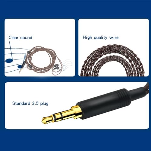 2 Pin 0.78mm Earphone Upgrade Cable, Bluetooth Free Wired Earbuds Cable with 3.5mm Plug, OFC Free Clear Sound Replacement for AS12 AS16 ZSX ZSN ZS10 Pro
