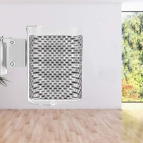 VIVO White Dual Wall Mount Brackets Designed for Sonos One, SL, and Play:1 Audio Speakers | Adjustable Mounting for 2 Sonos Speakers (MOUNT-PLAY1W)