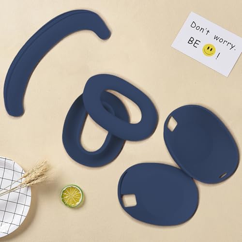 3 in 1 Ear Pads Cover Compatible with Sony WH-1000XM6 Protective Silicone Headphone Case Accessories for Sony WH-1000XM6 Ear Pads - Midnight Blue - color: Midnight Blue