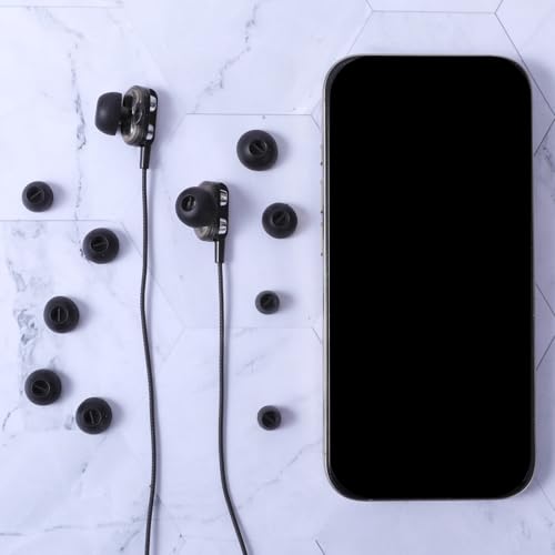 Extra Small Earbuds Tips Replacement Earbud Tips Soft Silicone Earbuds for in-Ear Headphones Extra Small Ear Tips for in Ear Earbuds(12 Pairs,Black)