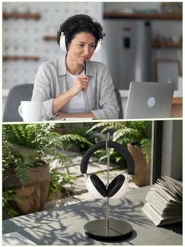 for Soundcore Space 2 Headphones 2-in-1 Silicone Earpads Covers + Headband Cushion, Soft Protective Sleeve Set for Ear Cups,Headband Strap Replacement & Hard Case, Sweat-Proof Anti-Scratch (Black)
