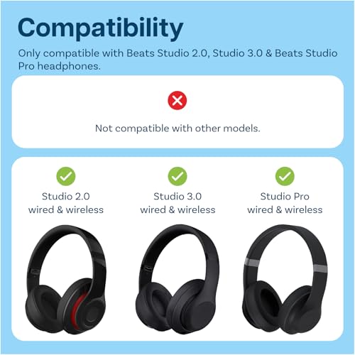 MMOBIEL Headband Replacement for Beats Studio Pro / 3.0/2.0 Wireless & Wired Headphones Headband Repair Kit – Headphone Band Repair – Head Band Replacement Parts Accessories - Matte Black