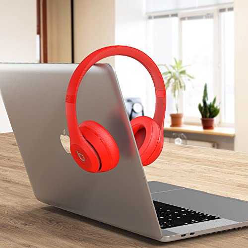 Replacement Ear Pads for Beats Solo 2 and Solo 3 Headphones, Red | Solo2 & Solo3 Earpads Cushions with Noise Isolation Memory Foam and Softer Protein Leather - color: Red