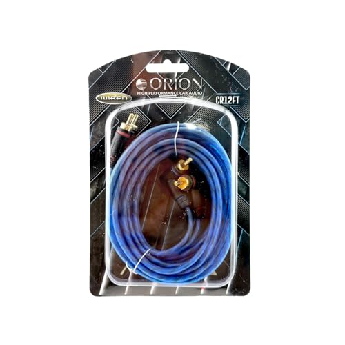 ORION Wired CR12FT (12-Ft Blue) 2 Channel RCA Male to RCA Male Stereo Car Audio Cable | RCA Cable for Amplifiers, Hi-Fi Systems, Speakers, Home Theater, Subwoofers - Angle/Straight Connectors - style: 12 FEET