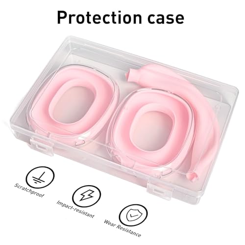 3-in-1 Case for AirPods Max, Clear TPU Ear Cup Protectors & Silicone Headband Cover, Anti-Scratch Accessories Set Compatible with AirPods Max 2/1 (2026/2024/2020),Pink - color: B4-Pink