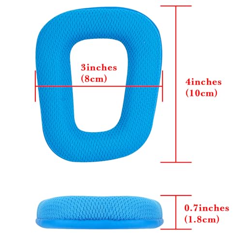 Linkidea Replacement Ear Pads for Logitech G430, G930, G35, F450, G432, G332 Headphones, Ear Covers (Mesh Fabric/Blue)