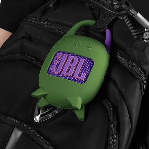 Geiomoo Silicone Carrying Case for JBL Clip 5, Protective Portable Scratch Shock Resistant Cover (Emerald Green) - color: Emerald Green