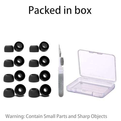 8 Pairs Replacement Ear Tips Compatible with ISOtunes IT-21, with 3 in 1 Cleaner Kit, Silicone Ear Tips (XS/S/M/L)