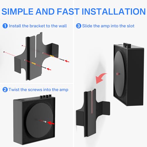 Slim Wall Mount for Sonos Amp Mount Bracket, Heavy Duty Steel Brakcet for Sonos Wireless Amplifier Installed Behind TV/Wall/Desk/ Mounting