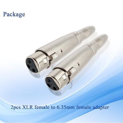 XLR to 1/4" Adapter 3PIN XLR Female to 6.35MM Female Connector Compatible with Microphone, Stereo, Mixer 2pcs - style: XLR Female to 6.35MM Female Adpapter