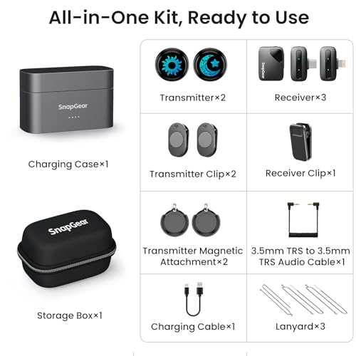 M2 (2TX + Charging Case), Magnetic Wireless Lavalier Microphone - style: M2