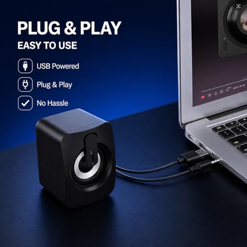 Computer Speakers for Desktop,Portable PC Monitor Speaker,Mini Speakers