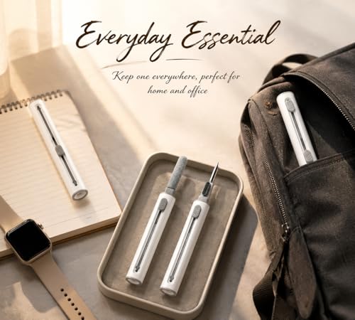 4 Pack 3-in-1 Earbud Cleaning Pen Tool with Soft Brush and Metal Nib for Wireless Earphones, Black - color: Black