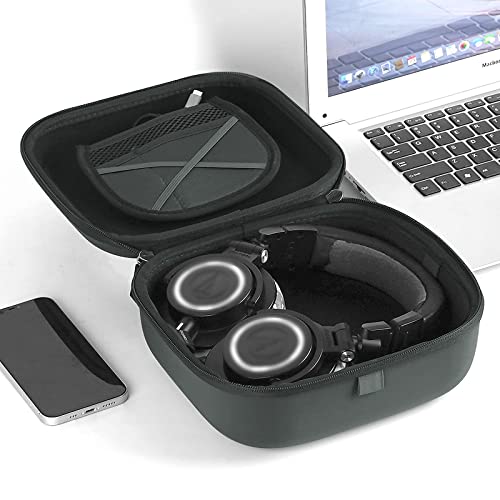 Linkidea Headphones Carrying Case Compatible with Audio-Technica ATH-M50X, ATH-GDL3 and More, Protective Hard Shell Travel Bag with Cable, Charger Storage (Dark Grey)