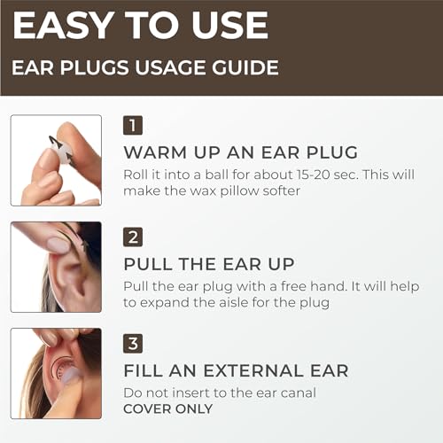 Peace&Quiet PQ Silicone Ear Plugs for Sleeping - 15 Wax Earplugs for Sleep and Swimming Ear Plugs, Soft Ear Covers for Sleeping and Water, Noise Cancelling 32Db, (15 Pillows), Skin Tone - color: Skin Tone