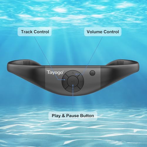 Tayogo W18 Swimming Headphones, IPX8 Waterproof Earbuds for Swimming with 32GB MP3 Player, Bluetooth 5.4, FM Radio & T6 Receiving Mode, in-Ear Underwater Headphones for Lap Swimming - color: BK