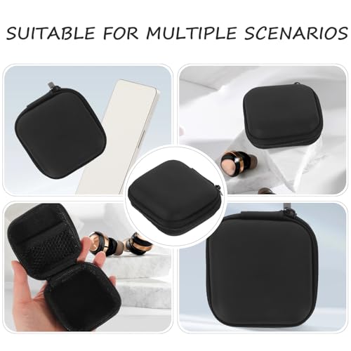 Portable Eva Earbud Case Pouch with Zipper Electronic Organizer Bag for Travel Cable Storage and Earphone Protection, Black