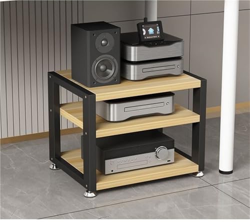 Compact Desktop Audio Rack for Amplifiers, Turntables, DVD Players, Game Consoles, Cable Boxes, Open AV Media Stand, Stereo Cabinet for Computer Desk(Medium) - size: Medium