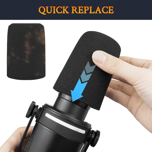 SOULWIT 2Pcs Pop Filter for Shure MV7+(MV7 Plus) - Black | Do Not Fit MV7/MV7X Microphones