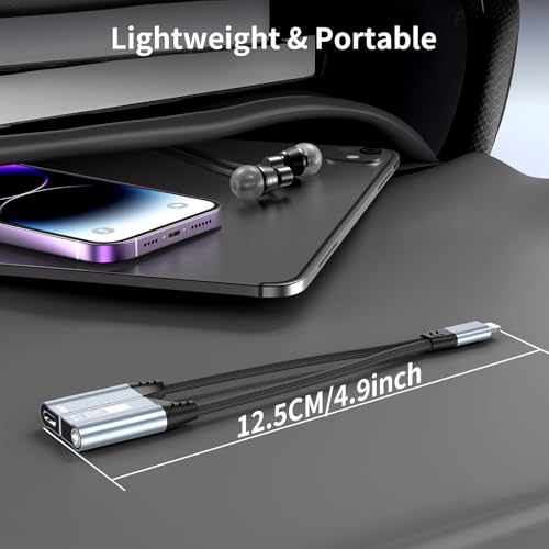 Quanlex 2 in 1 Magnetic USB C to 3.5mm Headphone Jack Adapter and Charger,USB C to Aux Audio Jack Hi-Res 32bit/384kHz with PD 60W Fast Charging Dongle Cable for iPadiPhone 16/15 - color: Black