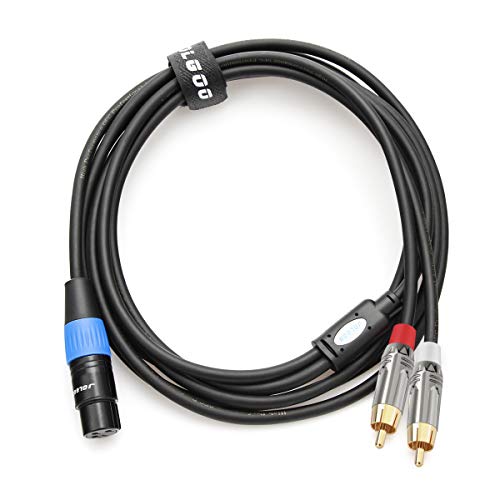 JOLGOO 언밸런스 XLR 암 - 듀얼 RCA Y 스플리터 브레이크 아웃 케이블, XLR 암 1개 - RCA 수 Y 브레이크 아웃 케이블 어댑터 코드, 3m(10피트) - size: 10 Feet, style: XLR 암 - 듀얼 RCA 수