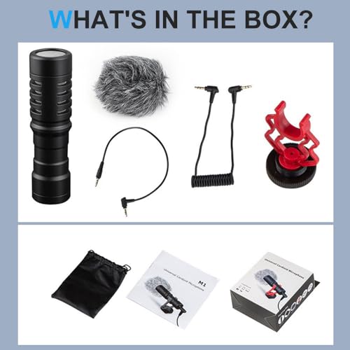 Universal Mic for Camera, Portable Condenser Microphone with Stand