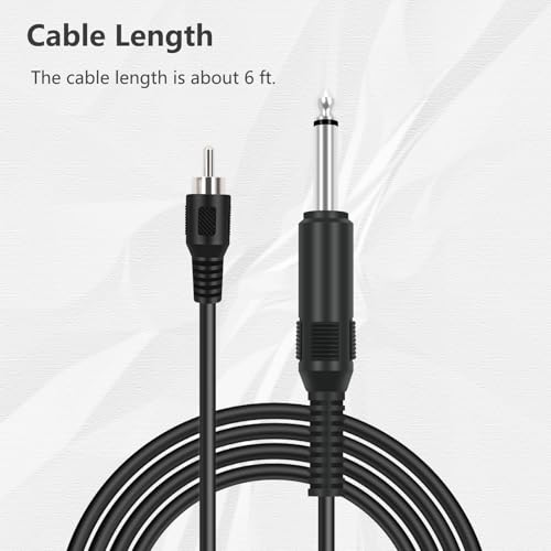 RCA to 6.35mm 1/4 inch, 2 Pack 6ft RCA Male to 6.35mm TS Mono Male Jack Adapter Audio Cable for Speaker Mixer Amplifier TV AV Receiver Guitar