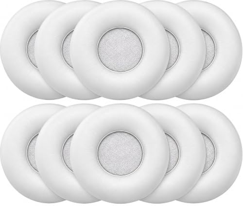 Faux Leather Ear Pad Replacement Cushions, Headphone Earphone Headset Disposable Covers (45mm - 1.8") 5 Pairs - color: Leather White, size: 45mm