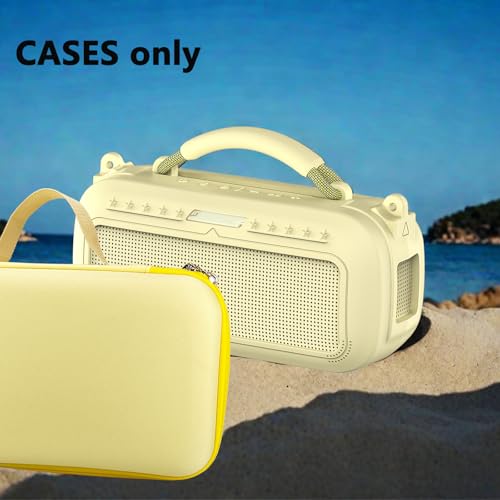 JCHPINE Silicone Cover and Carrying Case for Bose SoundLink Max Speaker | Protective Cases for SoundLink Max Speaker Accessories, Soft Silicone Cover and Hard Case with Shoulder Strap (Yellow) - color: Yellow Case
