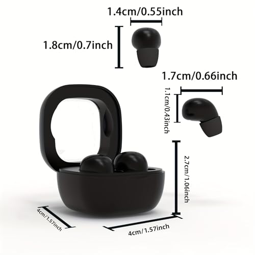 SK19 Sleep Earbuds for Side Sleepers,Invisible Smallest Wireless Bluetooth Earphones,Hidden Headset for Small Ears,Earbuds with Mic for Phone(White) - color: White