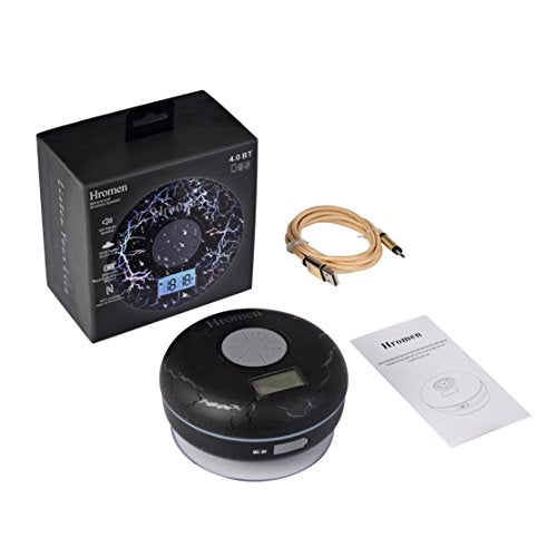 HROMEN Bluetooth Speaker,2nd Gen IPX7 Waterproof Bluetooth Speakers, Bathroom Shower Speaker,Wireless Cool Cracking Backlit, Suction Cup,Outdoor Speaker, Good Gift,Green