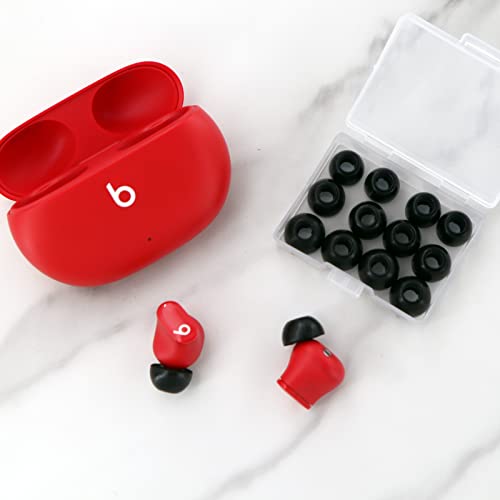 Replacement Memory Foam Compatible with Beats Solo Buds/Fit Pro/Studio Buds + Ear Tips, 6 Pairs S/M/L Cancel Noise Fit in Case Comfortable No Silicone Pain for Beat Studio Buds - Foam Black