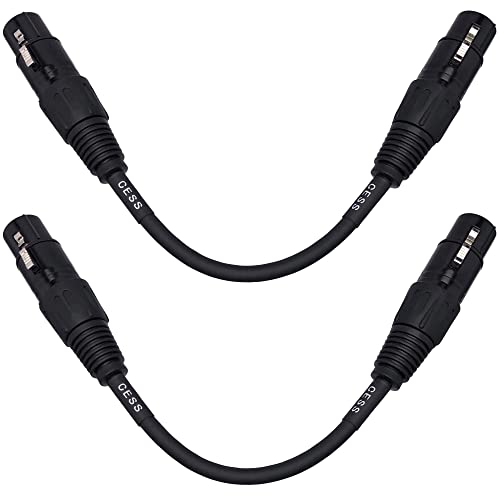 CNCESS XLR 5-Pin Female to Female Patch Cable, 6 in, 2-Pack