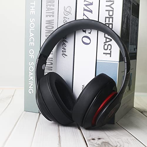 Beats Studio 3 Replacement Ear Pads, Premium Durable Beats Replacement Ear Pads, Beats Studio 3 earpad Replacement for Studio 2 & 3 B0500/B0501 Wired/Wireless, Black | for Beats Studio 2/Studio 3/Model B0501/Model B0500 Headphone-Made of protein leather a