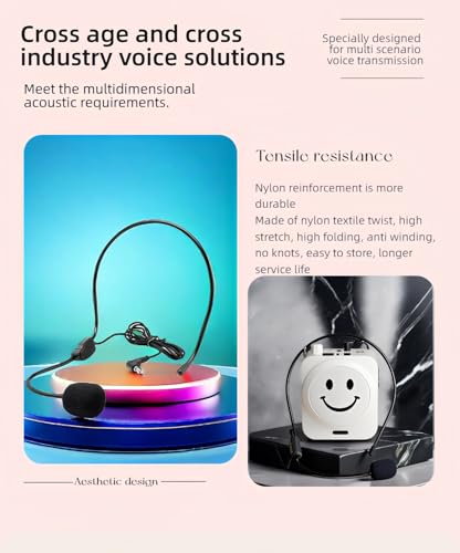 2-Pack Headset Microphone for Voice Amplifier, Teachers, Presenters - Lightweight, Adjustable Boom Mic, 3.5mm/2-Pin Compatible, Comfortable Over-Ear Design, Clear Audio for Teachers, Coaching