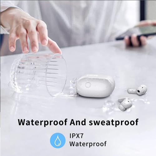 Wireless Earbuds, Bluetooth 5.4 Headphones in Ear with 4 ENC Noise Cancelling Mic, New Wireless Earphones HiFi Stereo Deep Bass 40H Playtime, In-Ear Bluetooth Earbuds LED Display IP7 Waterproof, White - color: White