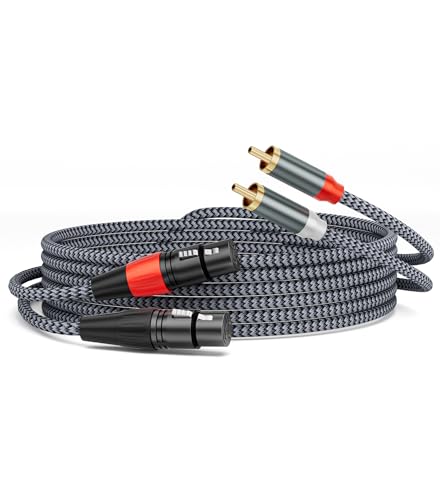 Dual XLR Female to Dual RCA Male HiFi Audio Cable, 3.3FT - size: 3.3FT