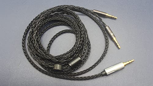 Youkamoo Replacement Upgrade Cable Compatible with Hifiman Sundara, Ananda, Arya, HE400SE, HE4XX, HE-400i, Edition XS Headphones Dual 3.5mm to 3.5mm Male Silver Plated Braided 4ft/1.2m - size: 4 ft (1.22 m)