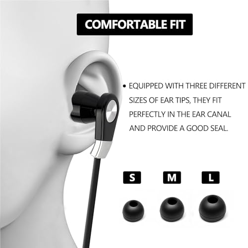 LANDIBO USBC Earbuds, in-Ear Headphones with Volume Control, Built-in microphoneUSB C Earbuds Wired, Clear Sound Quality, bass Noise Cancellation, Headphones Wired (Black + Black)