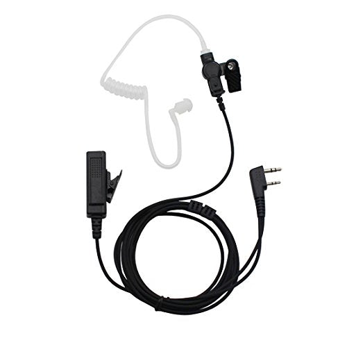 2Pcs 2-Pin Covert Surveillance Acoustic Tube Earpiece MIC is Compatible with Kenwood QUANSHENG TYT BAOFENG UV5R 666s 888S Retevis H-777 2 Way Radio Walkie Talkies