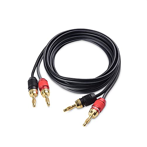 Cable Matters Heavy Duty 12 AWG Speaker Wire, 6ft, Black | Single OFC Speaker Cable with Banana Plugs - size: 6 Feet