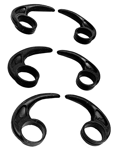 JNSA Ear Hooks Wing Tips Anti Slip Ear Tips Wing Compatible with AK G and So ny MDR/XBA Series and Jay Brid X4/X3/X2/X1 and Other Same Shape in-Ear Earphones Headphones, S/M/L 3 Pairs, Black