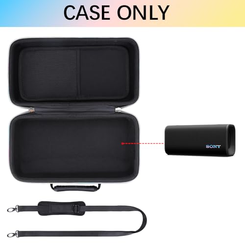 Hard EVA Carry Case for Sony ULT Field 3 Wireless Portable Bluetooth Speaker, Protective Bluetooth Speaker Storage Bag,Mesh Pocket & Shoulder Strap (Case Only)