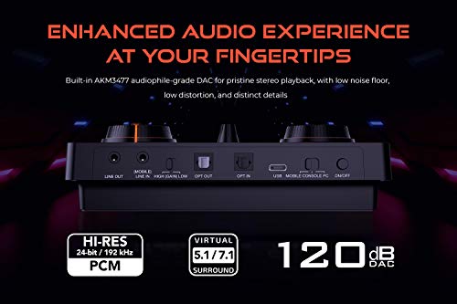 Creative Sound Blaster GC7 Gaming Streaming USB DAC and Amp | Gaming USB DAC, Super X-Fi, GameVoice Mix, Programmable Controls, Streaming, Immersive Audio