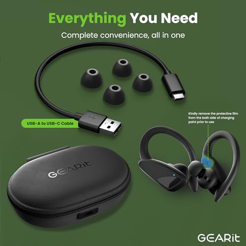 GEARit Wireless Earbuds Noise Cancelling, IPX7 Waterproof Sport Ear Buds