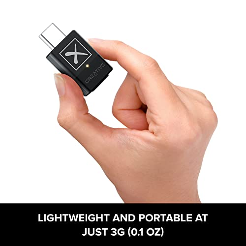 Creative BT-W5 Smart Bluetooth 5.3 Audio Transmitter with aptX Adaptive, High-Resolution 24-bit / 96 kHz Audio, Device-Switching Function, Works with PC/Mac/Gaming Consoles - color: Smart Bluetooth 5.3 Audio Transmitter