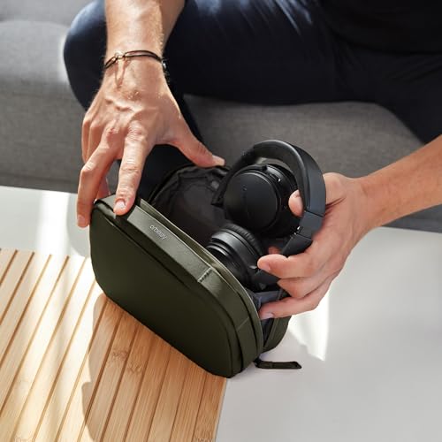 Orbitkey 2-in-1 Tech Accessory Pouch - Olive | Detachable Slim Sleeve | Organizes Cables & Chargers | Water-Resistant Fabric | Travel Ready - color: Olive