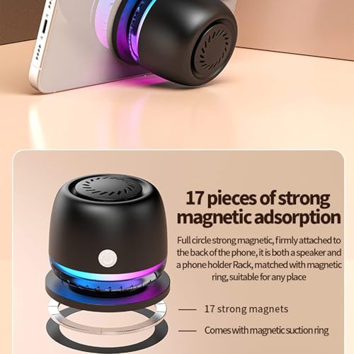 IPX67 Waterproof Shower Bluetooth Speaker,Magnetic Speakers,Wireless Induction Bluetooth Speaker with 6 RGB Light,Ideal Gift for Men,Women,Outdoor,Camping,Party,Room,Car,Home (Cyan Green)